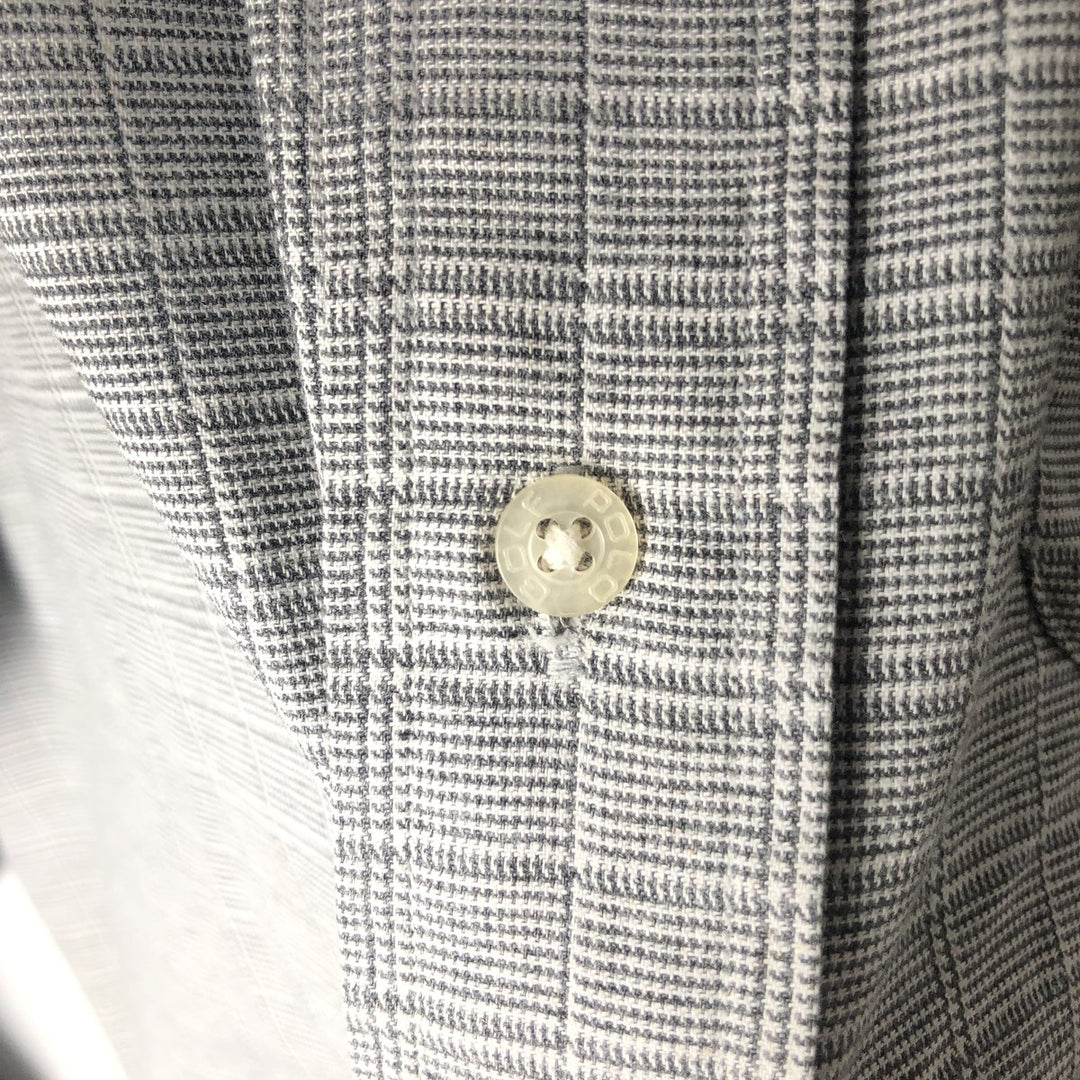 Ralph Lauren POLO GOLF LOFTING Long-Sleeve Cotton Check Shirt, Men's Size L (approx.) cotton gray type Vintage Second Hand