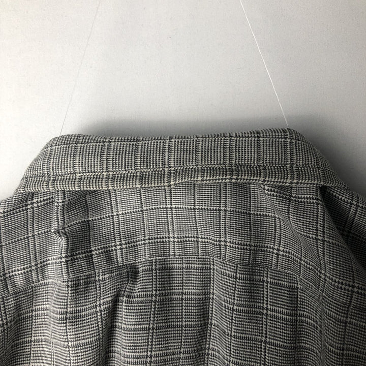 Ralph Lauren POLO GOLF LOFTING Long-Sleeve Cotton Check Shirt, Men's Size L (approx.) cotton gray type Vintage Second Hand