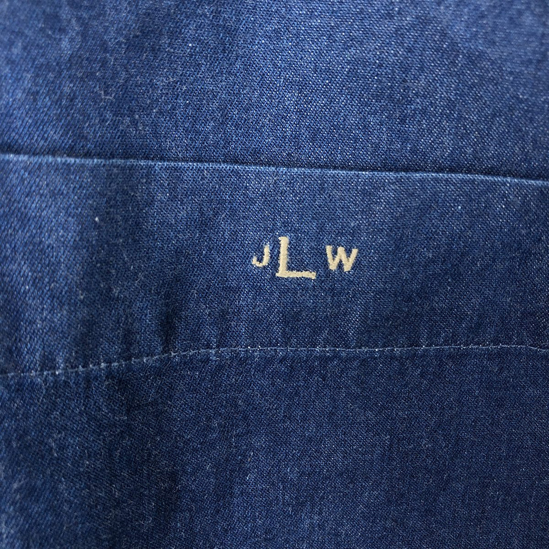 Lands' End long-sleeved button-down shirt (approximately men's size M) from the 2000s. cotton blue type Vintage Second Hand