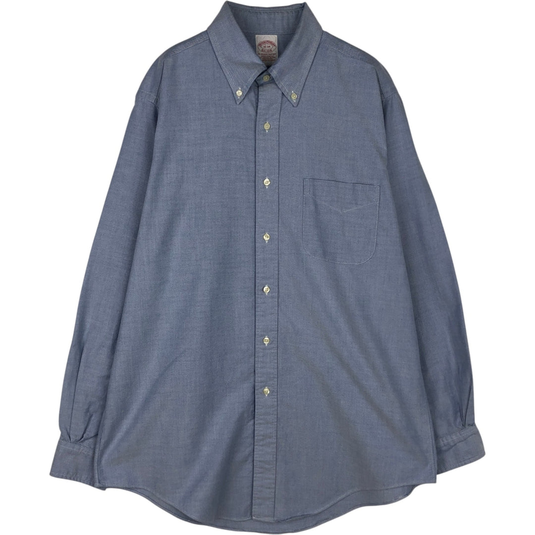Brooks Brothers Est.1818 Long Sleeve Button Down Shirt Made in USA Men's Size L Supima Cotton blue type Vintage Second Hand