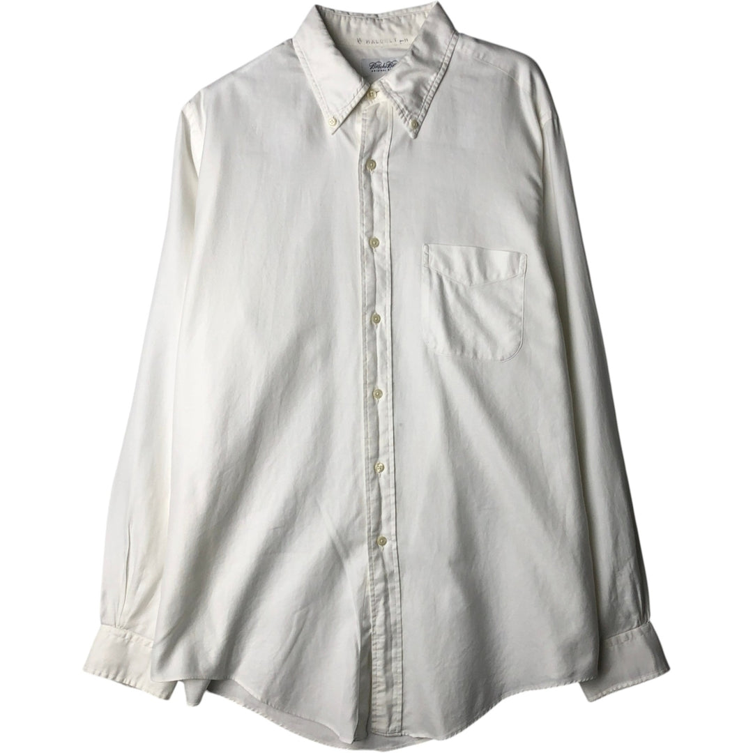 Brooks Brothers long sleeve button down shirt made in USA, size L for men cotton white type Vintage Second Hand