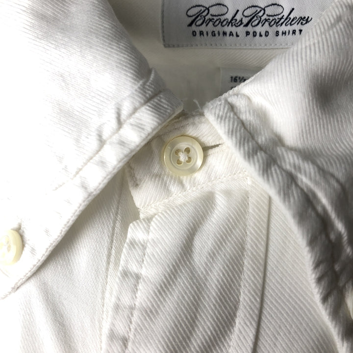Brooks Brothers long sleeve button down shirt made in USA, size L for men cotton white type Vintage Second Hand