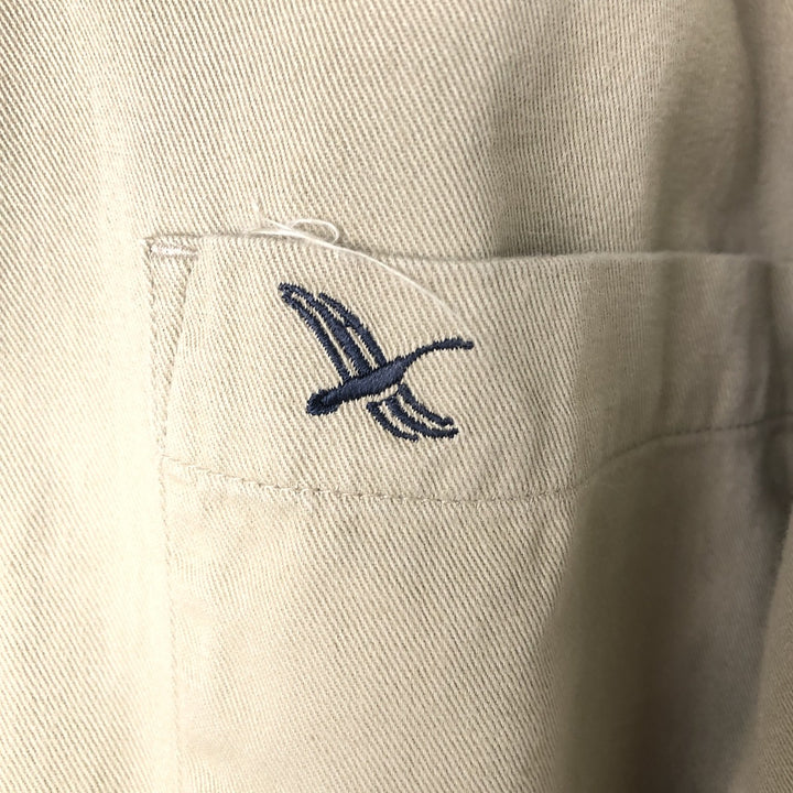 Eddie Bauer long-sleeved button-down shirt, men's size L cotton Beige type Vintage Second Hand