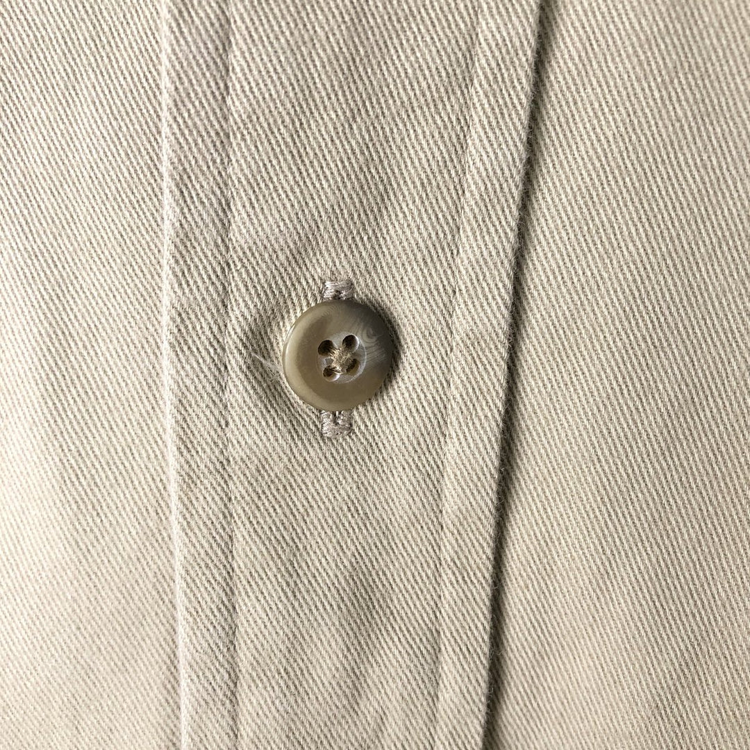 Eddie Bauer long-sleeved button-down shirt, men's size L cotton Beige type Vintage Second Hand