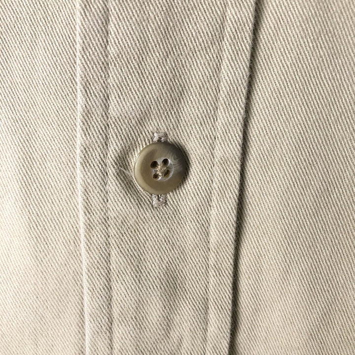 Eddie Bauer long-sleeved button-down shirt, men's size L cotton Beige type Vintage Second Hand