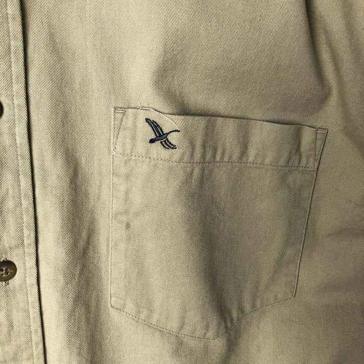 Eddie Bauer long-sleeved button-down shirt, men's size L cotton Beige type Vintage Second Hand