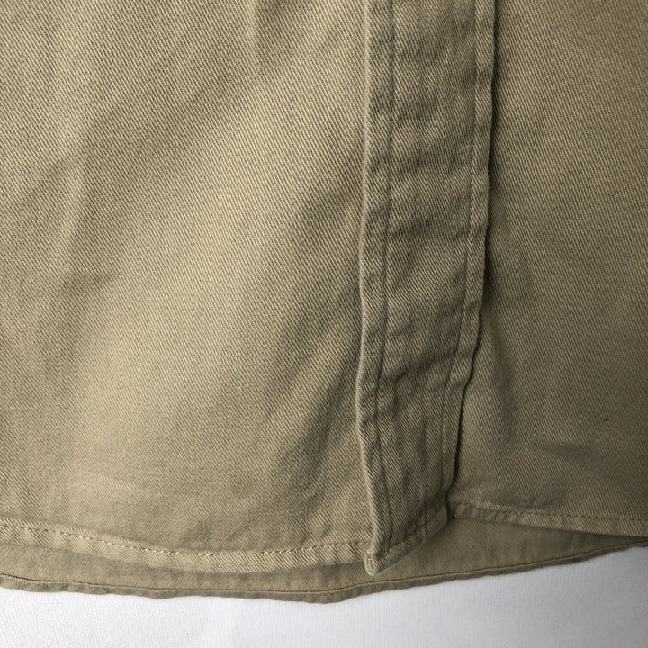 Eddie Bauer long-sleeved button-down shirt, men's size L cotton Beige type Vintage Second Hand