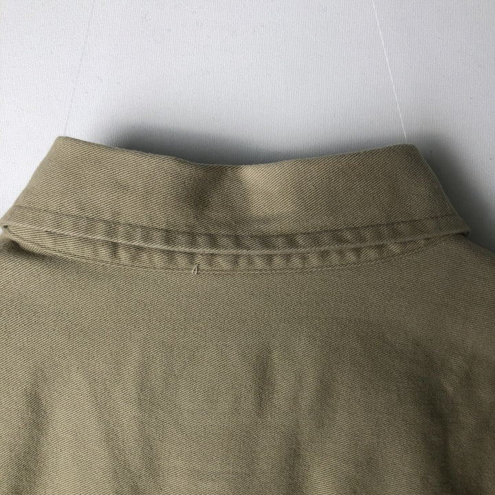 Eddie Bauer long-sleeved button-down shirt, men's size L cotton Beige type Vintage Second Hand