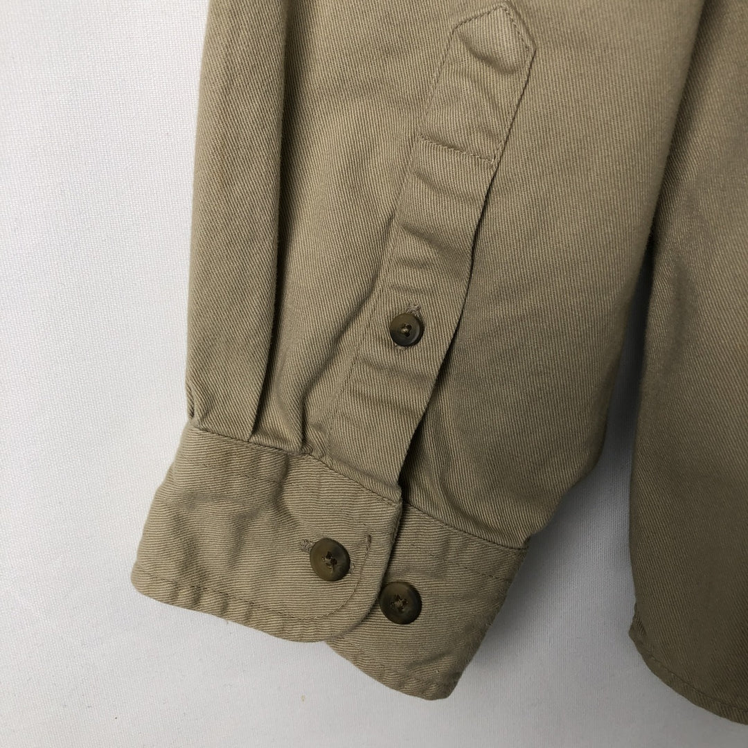 Eddie Bauer long-sleeved button-down shirt, men's size L cotton Beige type Vintage Second Hand