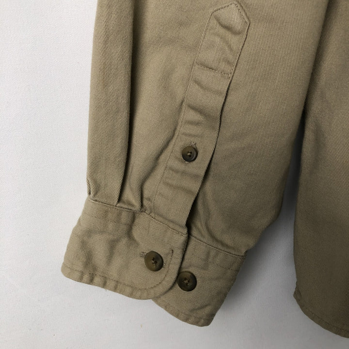 Eddie Bauer long-sleeved button-down shirt, men's size L cotton Beige type Vintage Second Hand