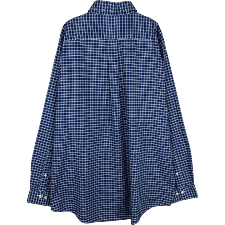 Brooks Brothers Est.1818 Long Sleeve Button-Down Check Shirt, Men's XL Supima Cotton blue type Vintage Second Hand