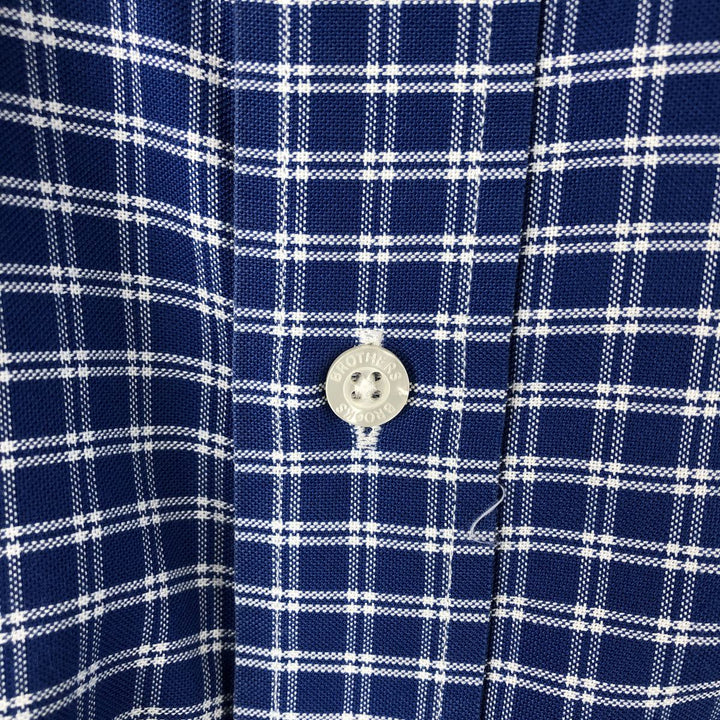 Brooks Brothers Est.1818 Long Sleeve Button-Down Check Shirt, Men's XL Supima Cotton blue type Vintage Second Hand