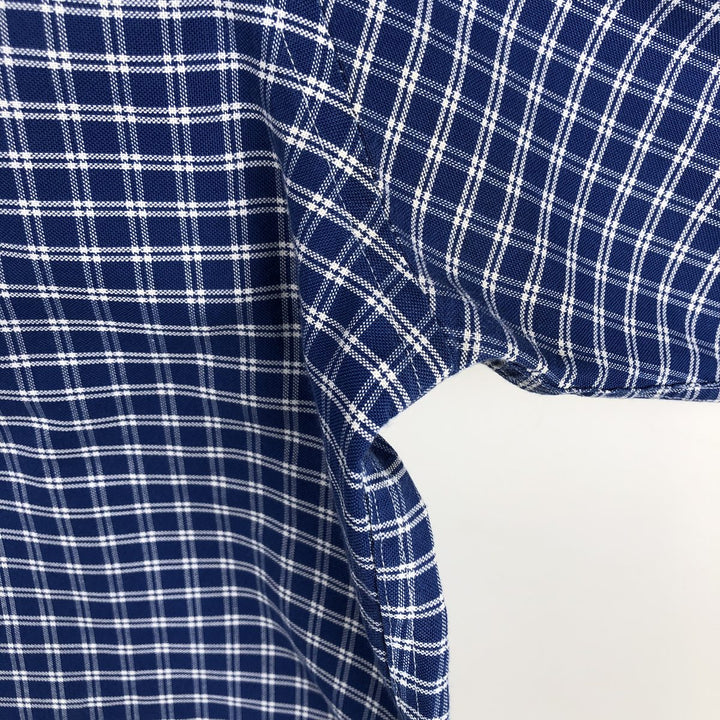 Brooks Brothers Est.1818 Long Sleeve Button-Down Check Shirt, Men's XL Supima Cotton blue type Vintage Second Hand