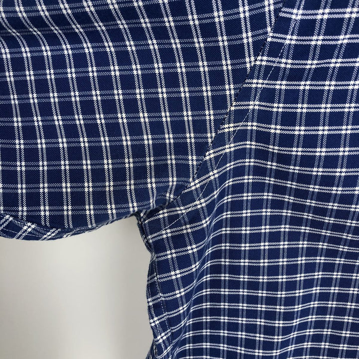 Brooks Brothers Est.1818 Long Sleeve Button-Down Check Shirt, Men's XL Supima Cotton blue type Vintage Second Hand