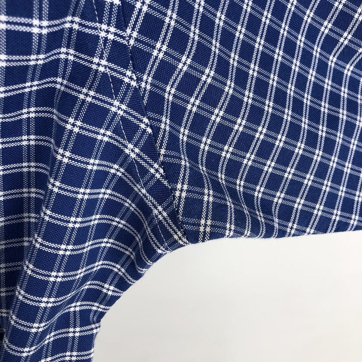 Brooks Brothers Est.1818 Long Sleeve Button-Down Check Shirt, Men's XL Supima Cotton blue type Vintage Second Hand