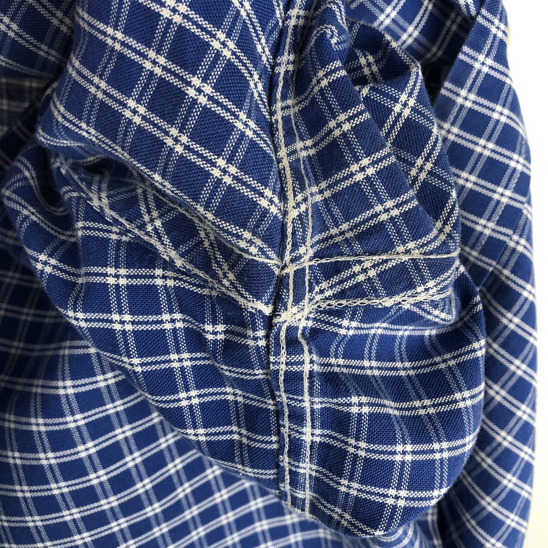 Brooks Brothers Est.1818 Long Sleeve Button-Down Check Shirt, Men's XL Supima Cotton blue type Vintage Second Hand