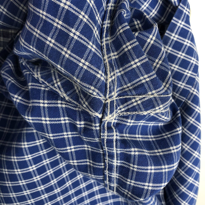 Brooks Brothers Est.1818 Long Sleeve Button-Down Check Shirt, Men's XL Supima Cotton blue type Vintage Second Hand