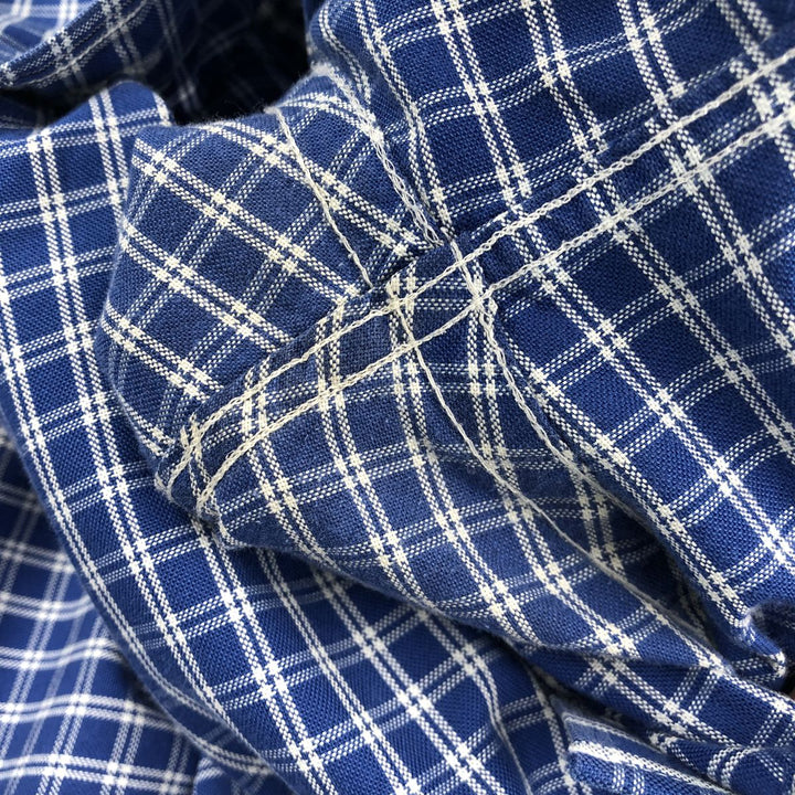 Brooks Brothers Est.1818 Long Sleeve Button-Down Check Shirt, Men's XL Supima Cotton blue type Vintage Second Hand