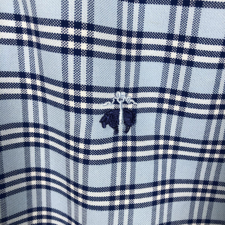 Brooks Brothers 1818 REGENT Long Sleeve Button-Down Check Shirt, Men's Size L Supima Cotton Blue type light blue Vintage Second Hand