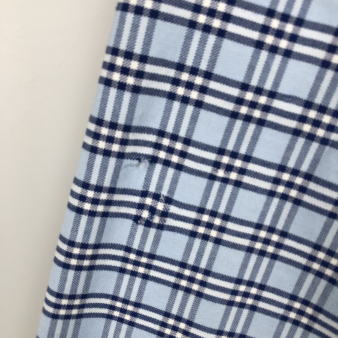 Brooks Brothers 1818 REGENT Long Sleeve Button-Down Check Shirt, Men's Size L Supima Cotton Blue type light blue Vintage Second Hand