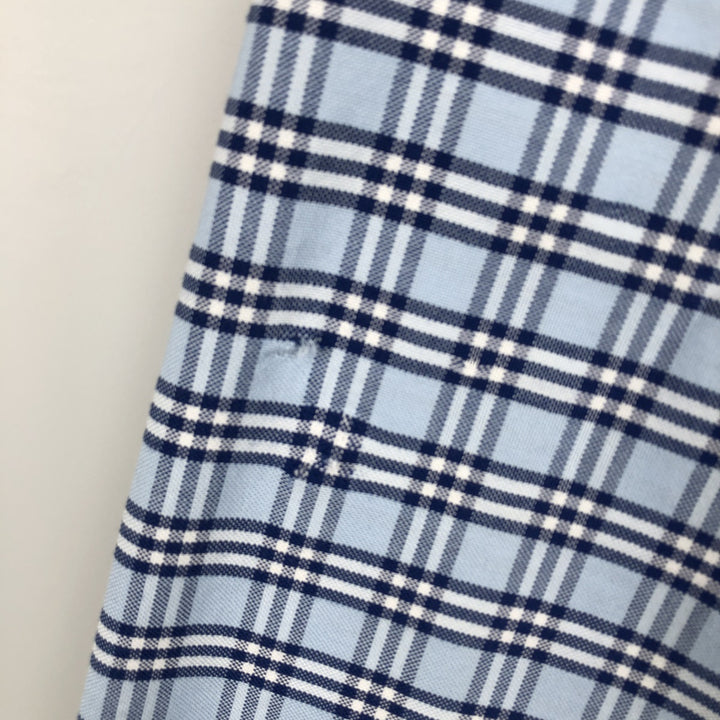 Brooks Brothers 1818 REGENT Long Sleeve Button-Down Check Shirt, Men's Size L Supima Cotton Blue type light blue Vintage Second Hand