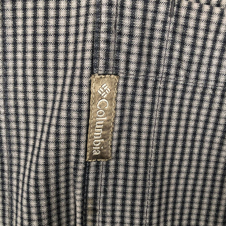 Columbia long-sleeved button-down check shirt, men's size L cotton black type Vintage Second Hand