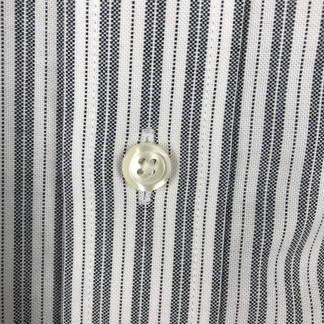 Brooks Brothers 346 Long Sleeve Button-Down Striped Shirt, Men's Size L Supima Cotton white type Vintage Second Hand