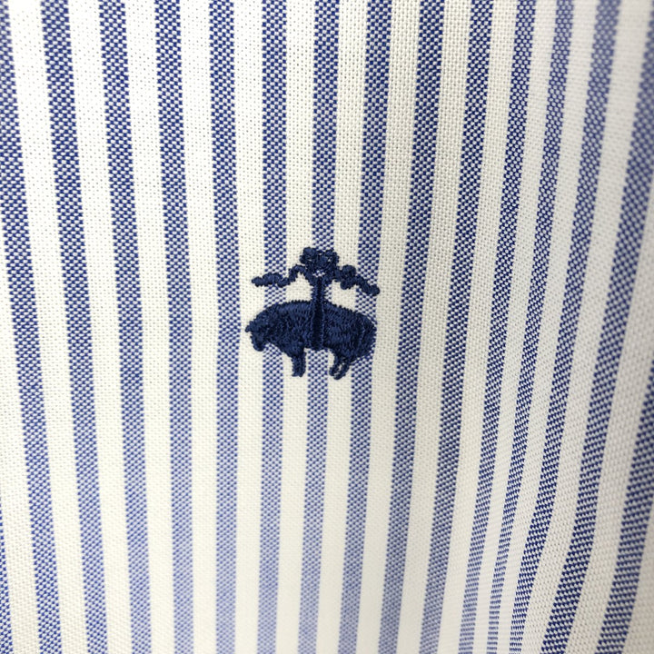 Brooks Brothers Est.1818 Long Sleeve Button-Down Striped Shirt, Men's Size L Supima Cotton white type Vintage Second Hand