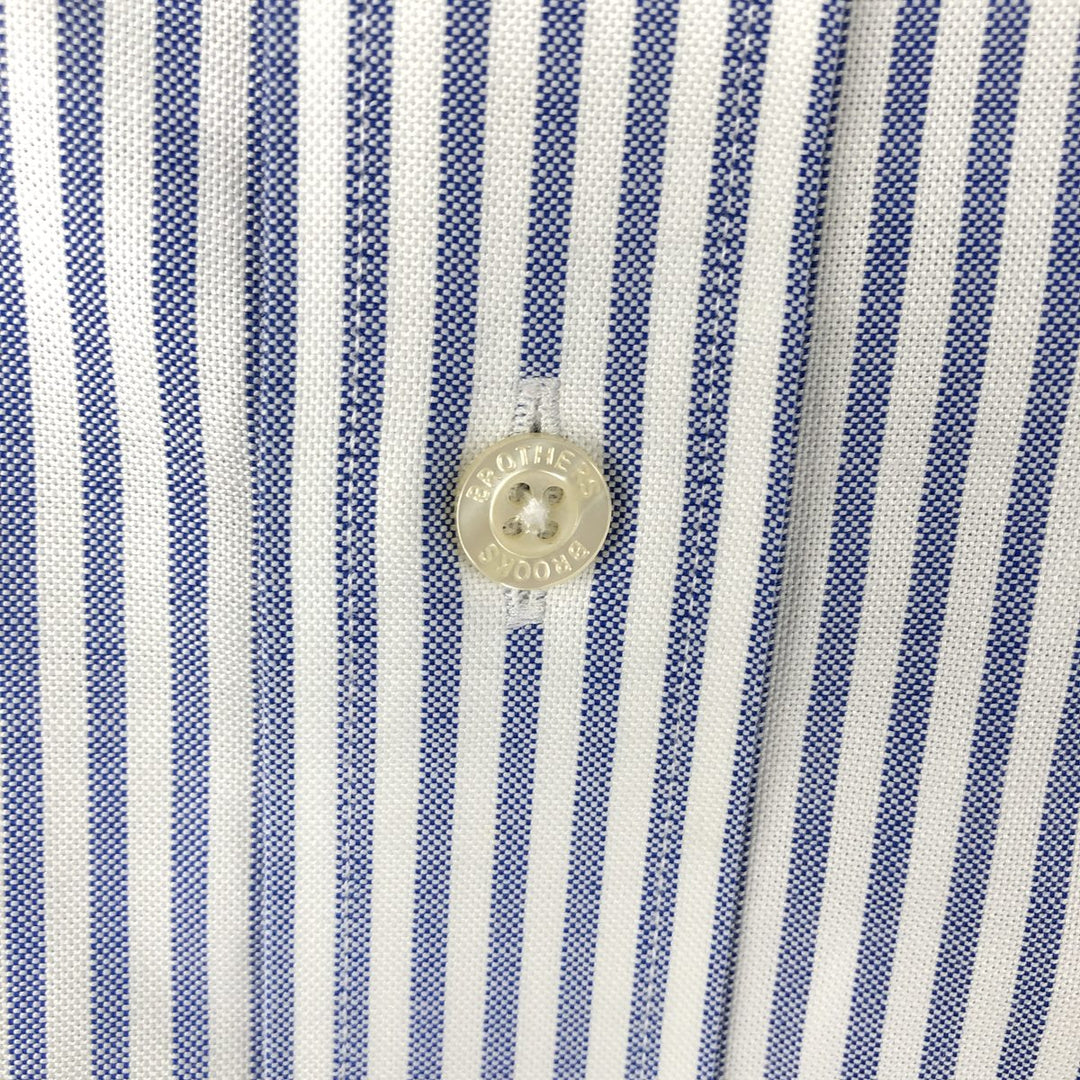 Brooks Brothers Est.1818 Long Sleeve Button-Down Striped Shirt, Men's Size L Supima Cotton white type Vintage Second Hand