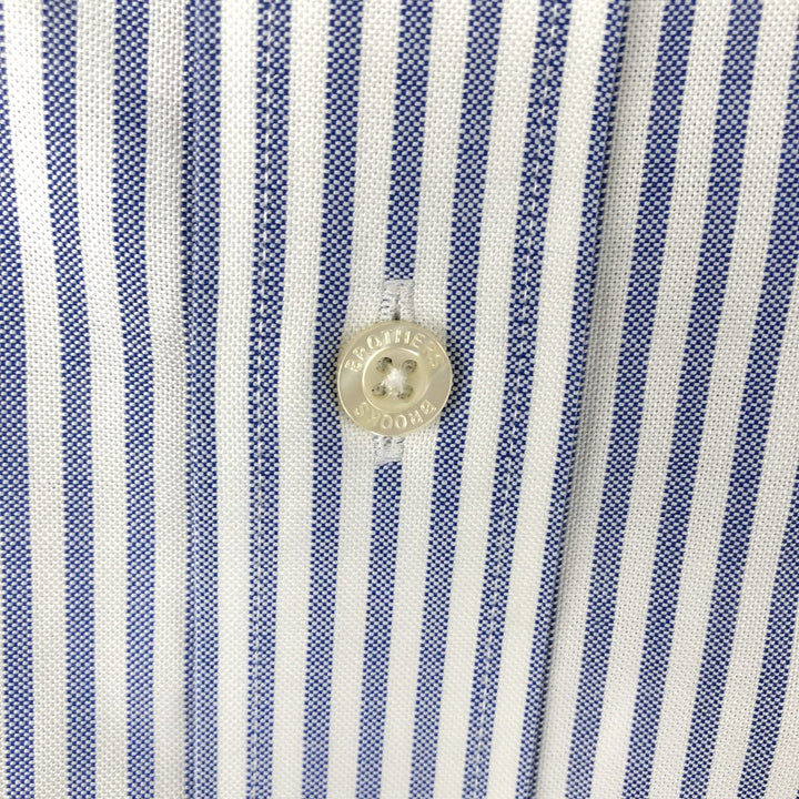 Brooks Brothers Est.1818 Long Sleeve Button-Down Striped Shirt, Men's Size L Supima Cotton white type Vintage Second Hand