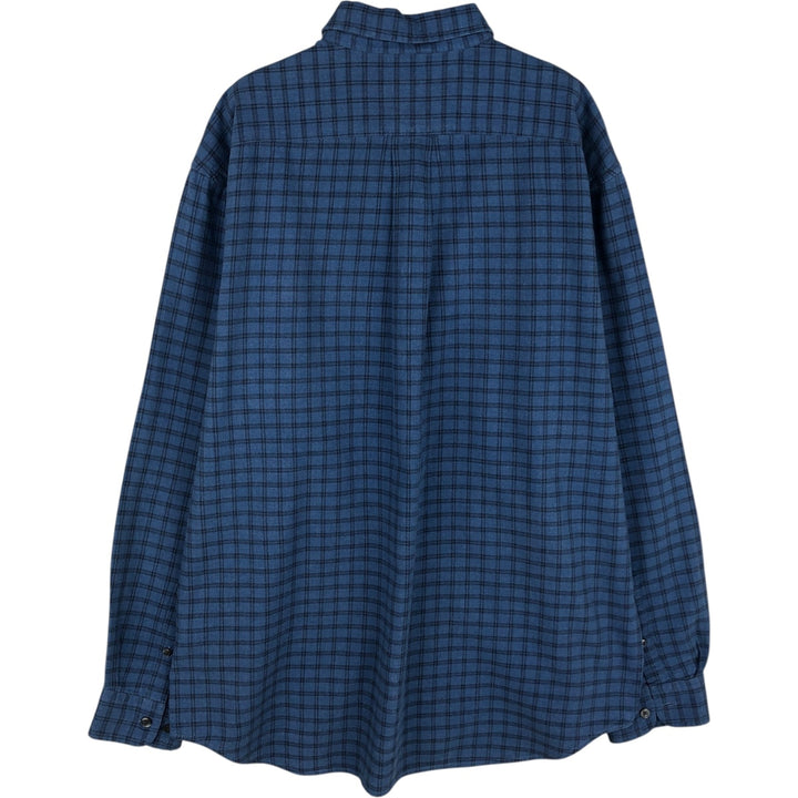 Eddie Bauer Men's Long Sleeve Cotton Check Shirt, Size L cotton blue type Vintage Second Hand