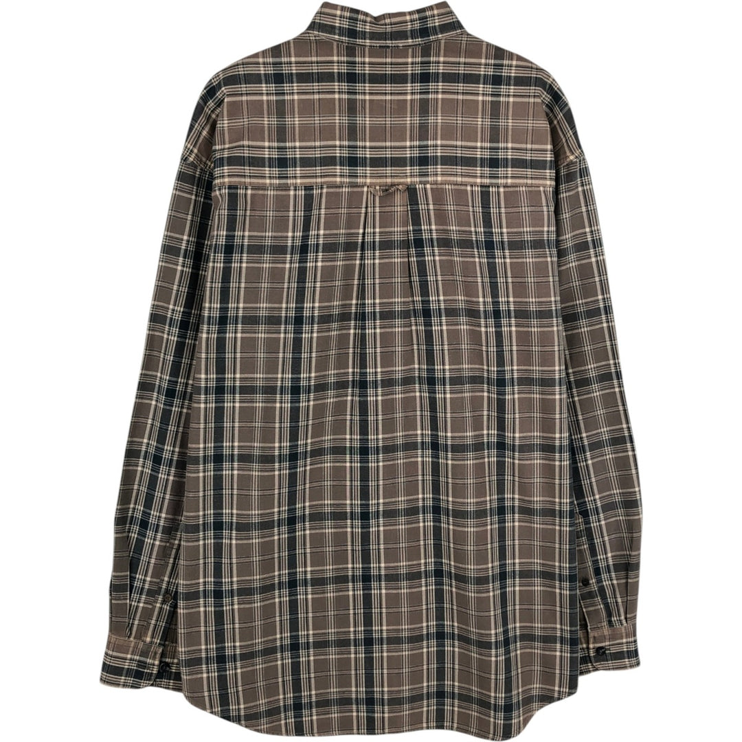 Eddie Bauer Long Sleeve Button-Down Check Shirt, Men's Size M cotton gray type Vintage Second Hand