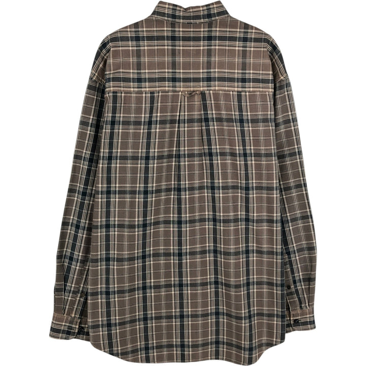 Eddie Bauer Long Sleeve Button-Down Check Shirt, Men's Size M cotton gray type Vintage Second Hand