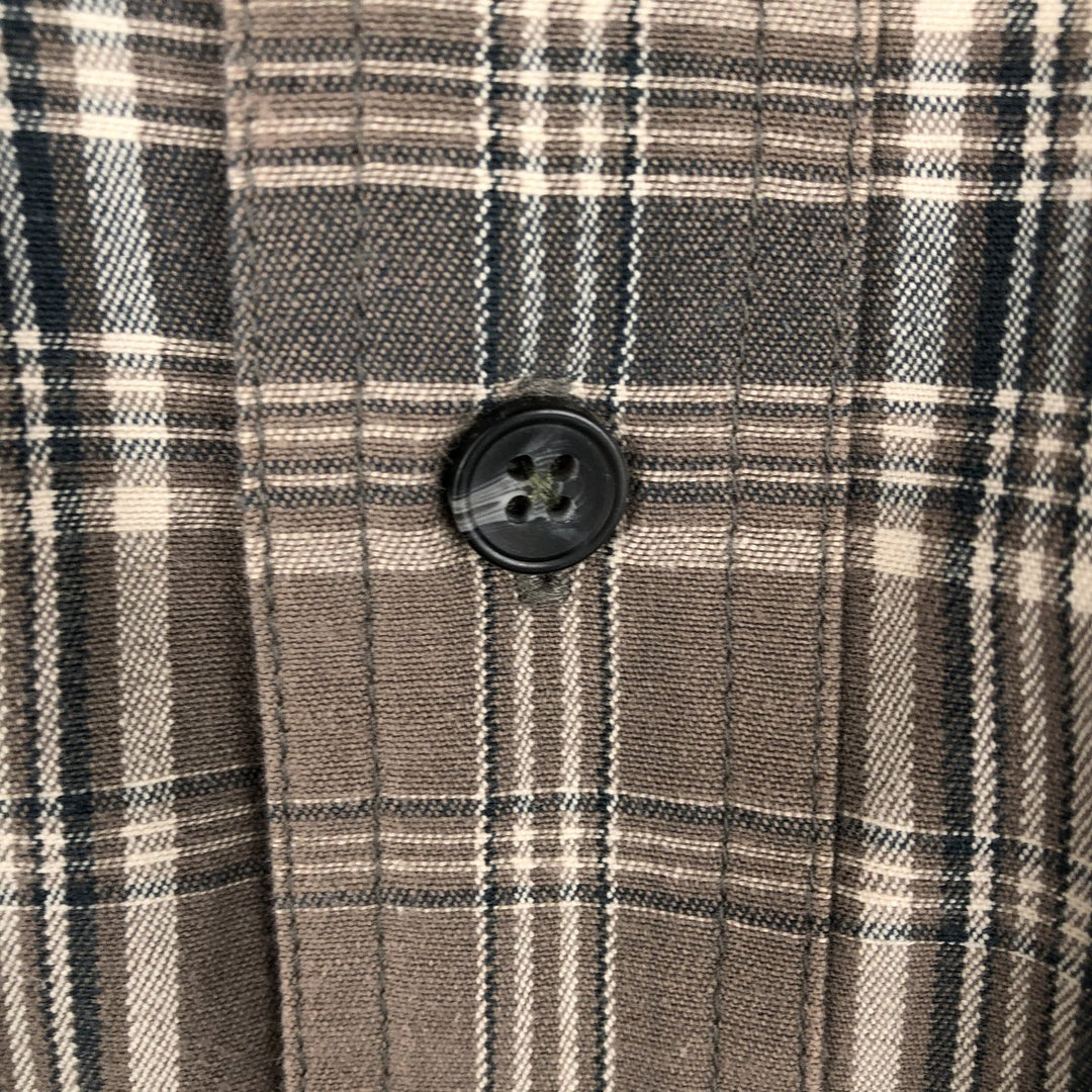 Eddie Bauer Long Sleeve Button-Down Check Shirt, Men's Size M cotton gray type Vintage Second Hand