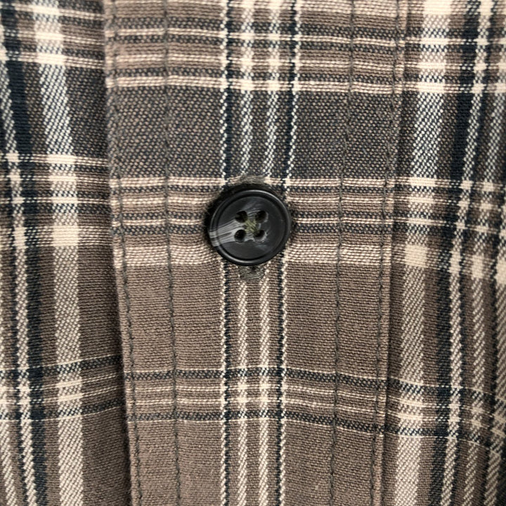 Eddie Bauer Long Sleeve Button-Down Check Shirt, Men's Size M cotton gray type Vintage Second Hand