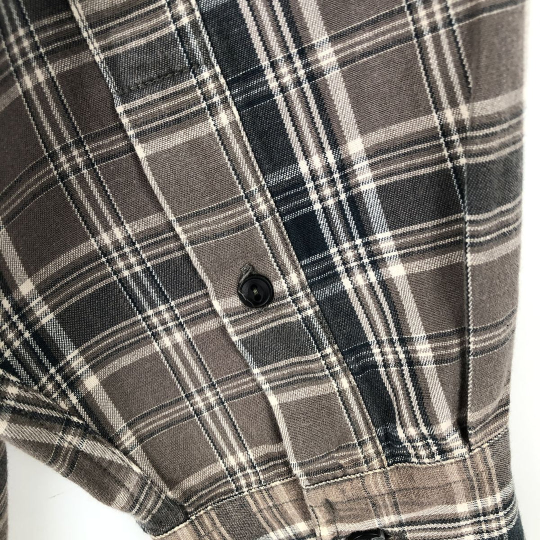 Eddie Bauer Long Sleeve Button-Down Check Shirt, Men's Size M cotton gray type Vintage Second Hand