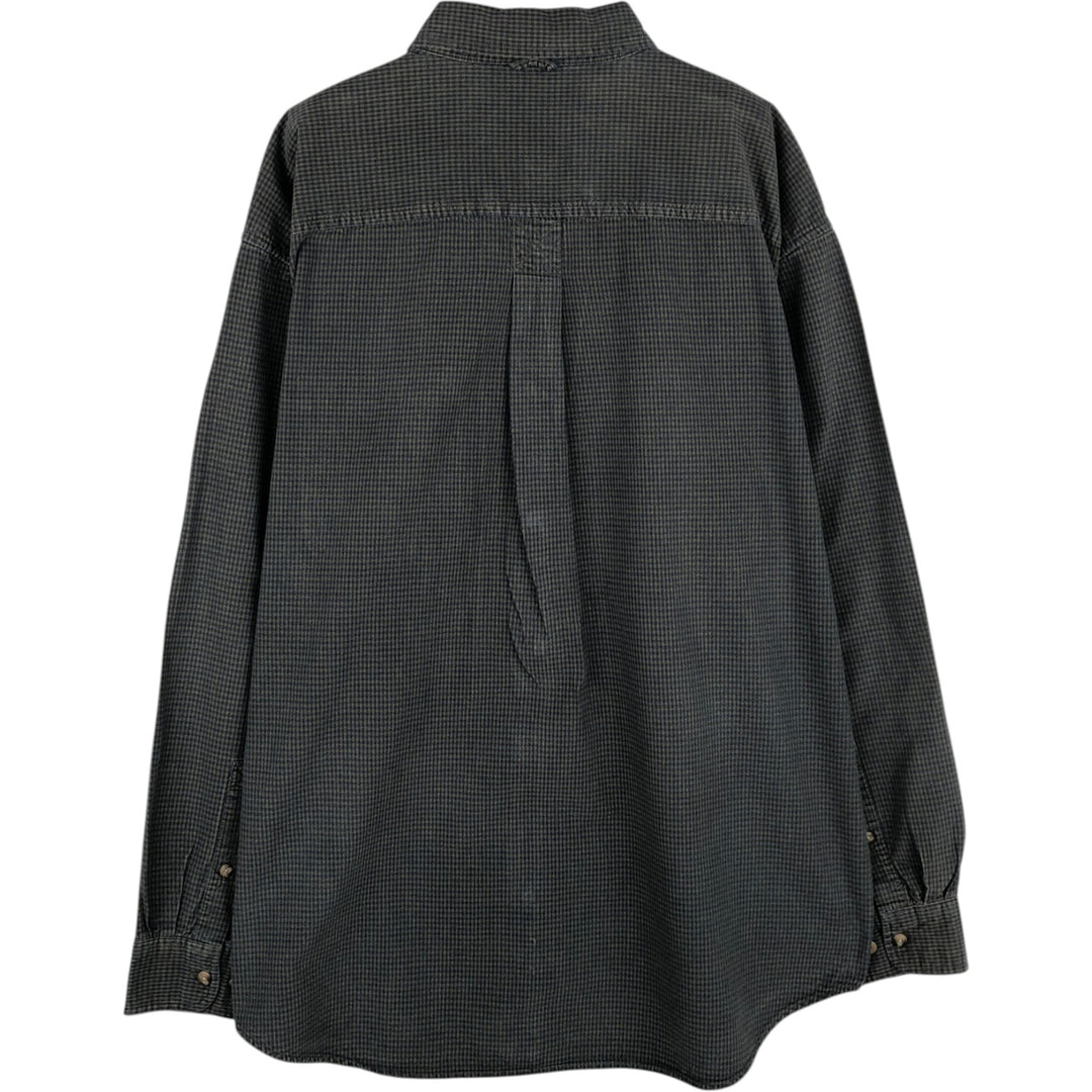 90s-00'S Timberland Long-Sleeve Cotton Check Shirt, Men's Size L (Equivalent), Vintage cotton black type Vintage Second Hand