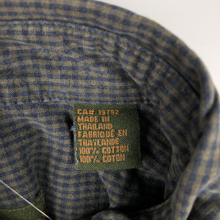 90s-00'S Timberland Long-Sleeve Cotton Check Shirt, Men's Size L (Equivalent), Vintage cotton black type Vintage Second Hand
