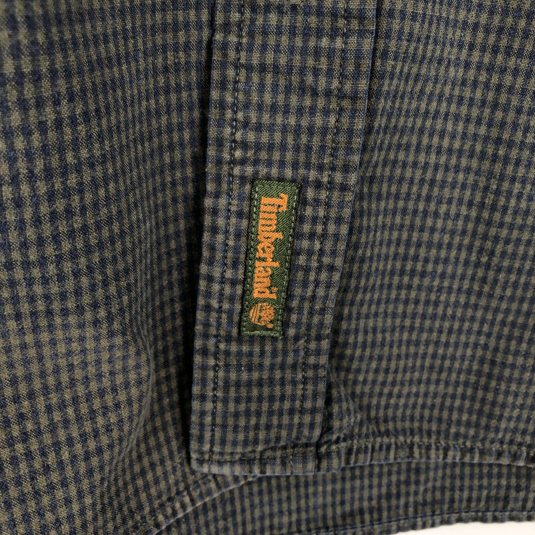 90s-00'S Timberland Long-Sleeve Cotton Check Shirt, Men's Size L (Equivalent), Vintage cotton black type Vintage Second Hand