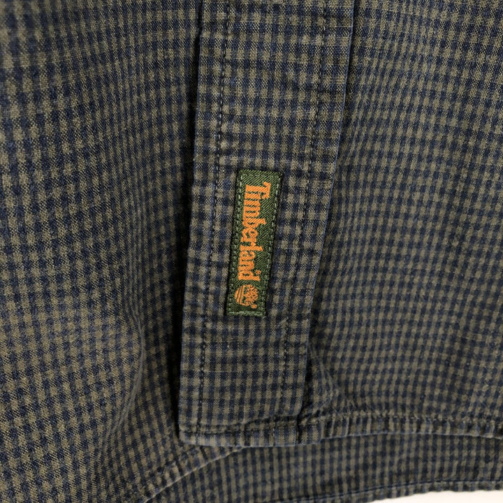 90s-00'S Timberland Long-Sleeve Cotton Check Shirt, Men's Size L (Equivalent), Vintage cotton black type Vintage Second Hand