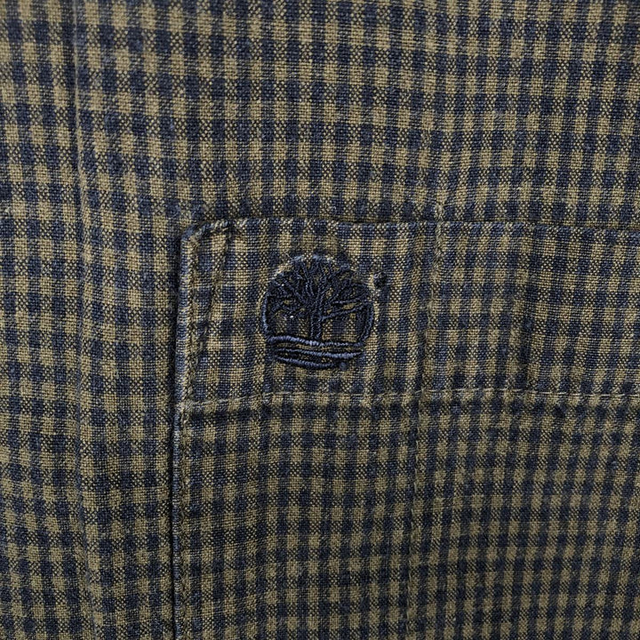 90s-00'S Timberland Long-Sleeve Cotton Check Shirt, Men's Size L (Equivalent), Vintage cotton black type Vintage Second Hand