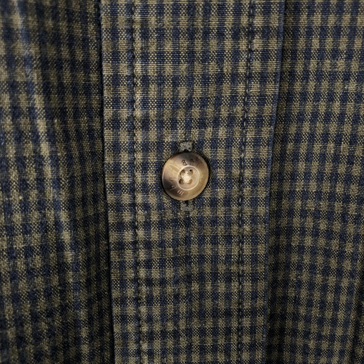 90s-00'S Timberland Long-Sleeve Cotton Check Shirt, Men's Size L (Equivalent), Vintage cotton black type Vintage Second Hand