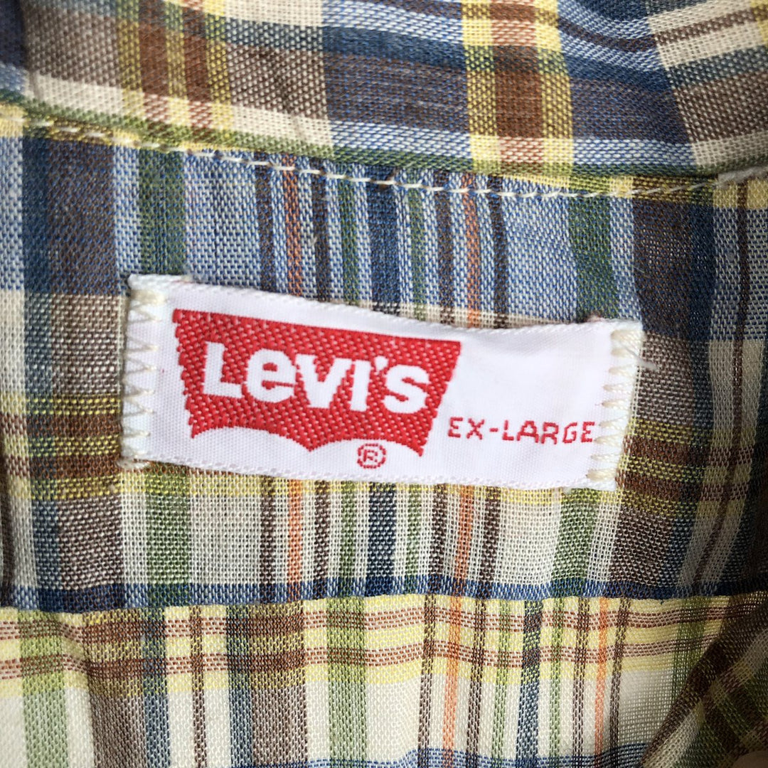 Levi's Check Pattern Long-Sleeve Shirt, Men's Size XL (approx.) unclear Beige type Vintage Second Hand