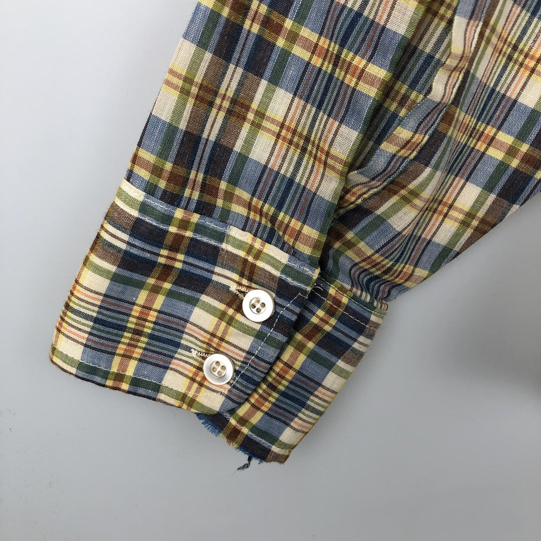 Levi's Check Pattern Long-Sleeve Shirt, Men's Size XL (approx.) unclear Beige type Vintage Second Hand