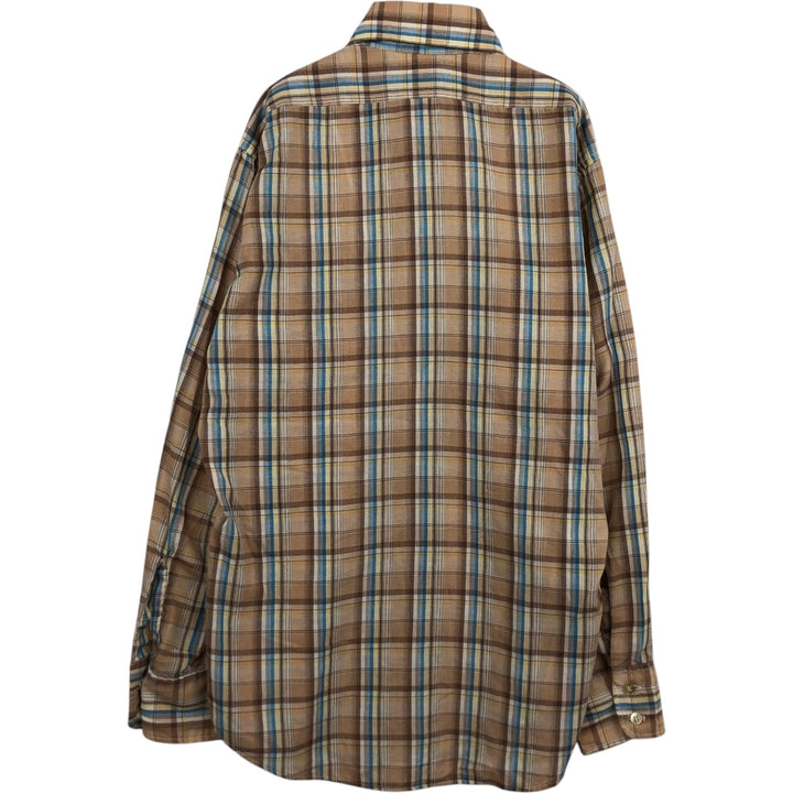 1970'S Levi's Check Pattern Long-Sleeve Shirt, Men's Size M (approx.), Vintage unclear brown type Vintage Second Hand