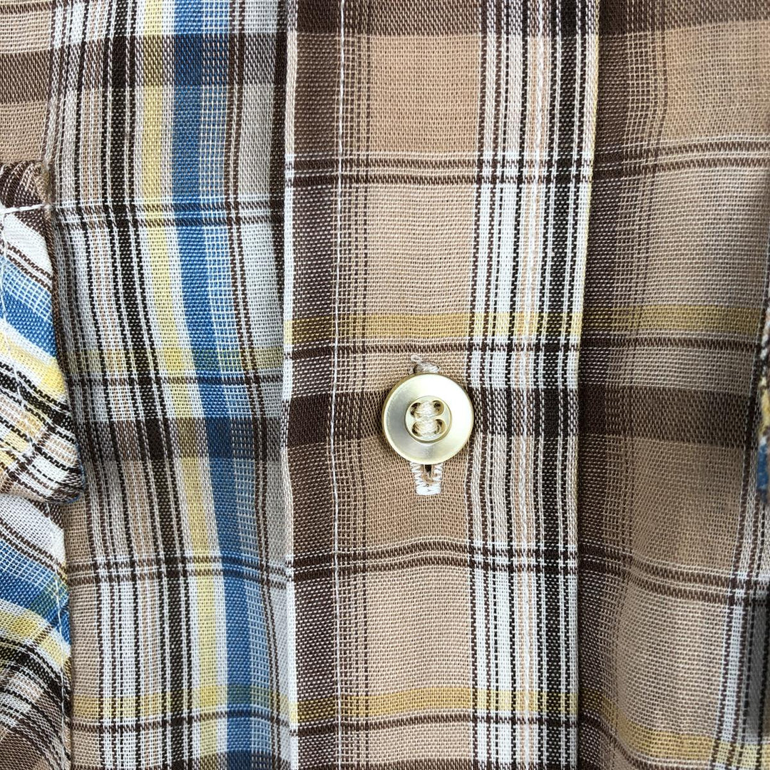 1970'S Levi's Check Pattern Long-Sleeve Shirt, Men's Size M (approx.), Vintage unclear brown type Vintage Second Hand