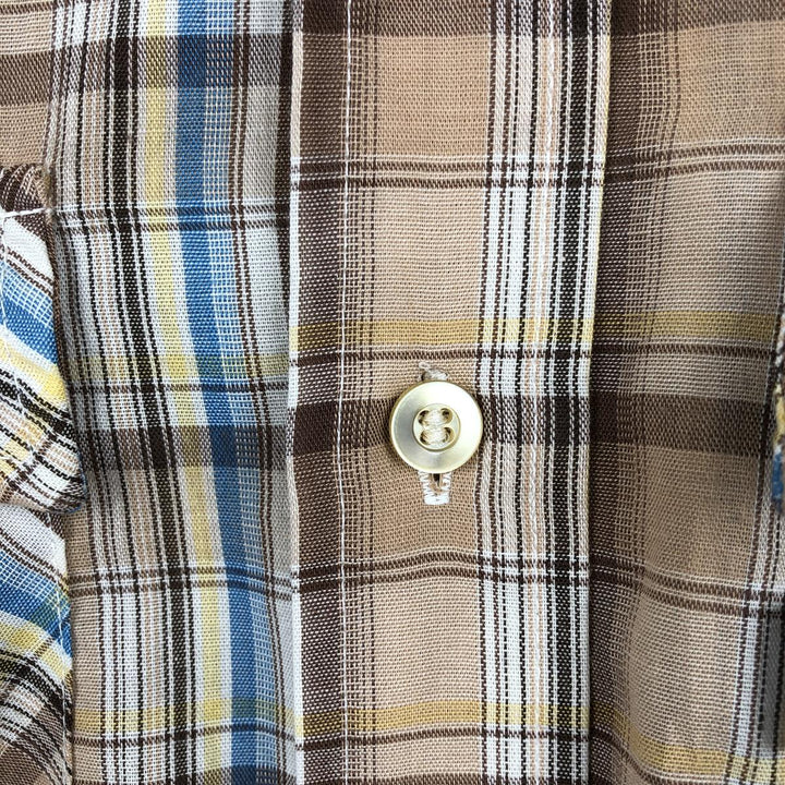 1970'S Levi's Check Pattern Long-Sleeve Shirt, Men's Size M (approx.), Vintage unclear brown type Vintage Second Hand