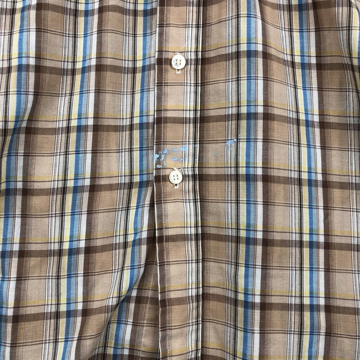 1970'S Levi's Check Pattern Long-Sleeve Shirt, Men's Size M (approx.), Vintage unclear brown type Vintage Second Hand