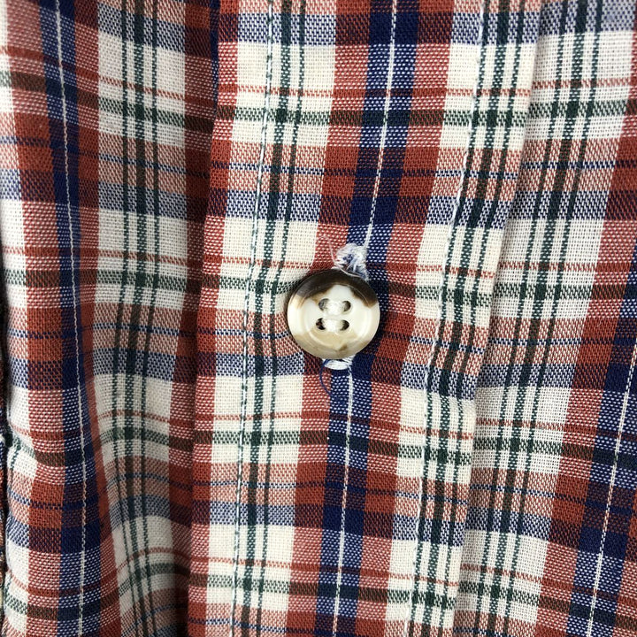 1970'S Levi's LEVI STRAUSS & CO. Long-Sleeve Cotton Check Shirt, Men's Size XL (Equivalent), Vintage cotton red type reddish brown Vintage Second Hand