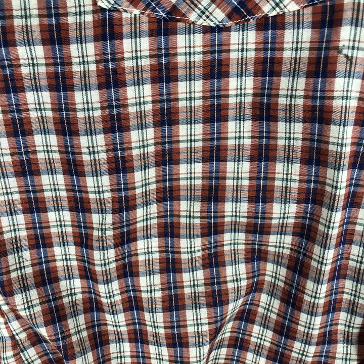 1970'S Levi's LEVI STRAUSS & CO. Long-Sleeve Cotton Check Shirt, Men's Size XL (Equivalent), Vintage cotton red type reddish brown Vintage Second Hand
